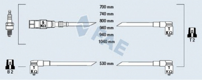 FAE 85070 - Комплект проводов зажигания