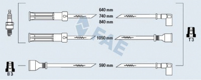 FAE 85380 - Комплект проводов зажигания