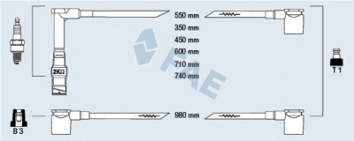 FAE 85500 - Комплект проводов зажигания
