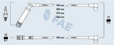 FAE 85570 - Комплект проводов зажигания