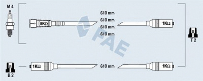 FAE 85690 - Комплект проводов зажигания