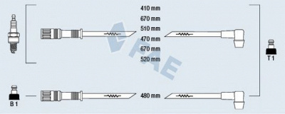 FAE 86020 -  Комплект проводов зажигания