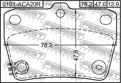 FEBEST 0101aca20r -  Колодки тормозные дисковые задниеие, комплект