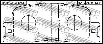 FEBEST 0101acu25r -  Колодки тормозные дисковые задниеие, комплект
