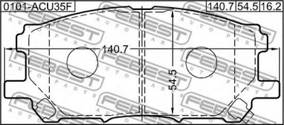FEBEST 0101acu35f -  Колодки тормозные дисковые передние, комплект