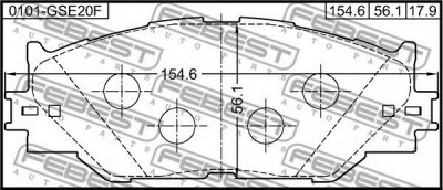 FEBEST 0101gse20f -  Колодки тормозные дисковые передние, комплект