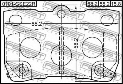 FEBEST 0101gse22r -  Колодки тормозные дисковые задниеие, комплект