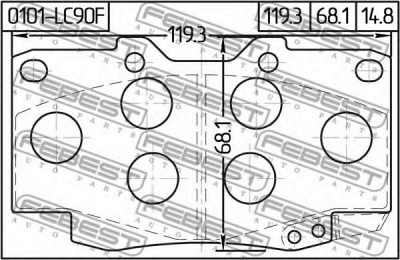 FEBEST 0101lc90f -  Колодки тормозные дисковые передние, комплект