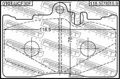 FEBEST 0101ucf30f -  Комплект тормозных колодок, дисковый тормоз
