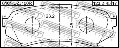 FEBEST 0101uzj100r -  Колодки тормозные дисковые задниеие, комплект