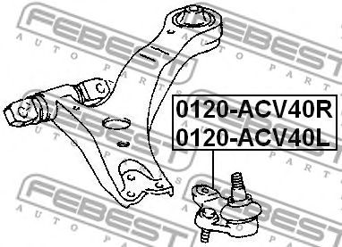 FEBEST 0120acv40l -  Опора шаровая, передняя левая