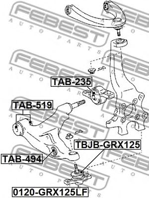 FEBEST 0120grx125lf -  Опора шаровая, передняя нижняя
