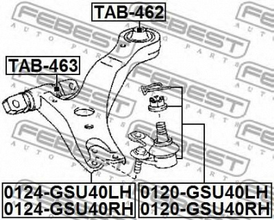 FEBEST 0120gsu40lh -  Опора шаровая, передняя левая