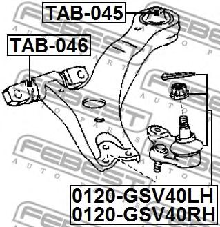 FEBEST 0120gsv40lh -  Опора шаровая передняя нижняя левая