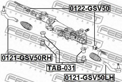 FEBEST 0121gsv50rh -  Наконечник поперечной рулевой тяги