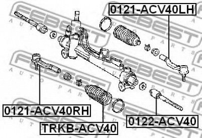 FEBEST 0122acv40 -  Осевой шарнир, рулевая тяга