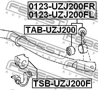 FEBEST 0123uzj200fr -  Стойка стабилизатора переднего, правая