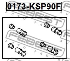 FEBEST 0173ksp90f -  Пыльник направляющей суппорта тормозного переднего комплект