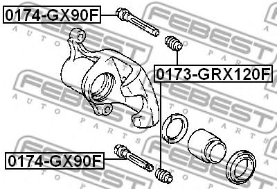 FEBEST 0174gx90f -  Втулка направляющая суппорта тормозного переднего