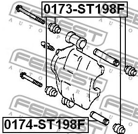 FEBEST 0174st198f -  Втулка направляющая суппорта тормозного переднего