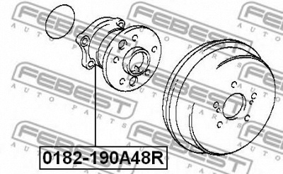 FEBEST 0182190a48r -  СТУПИЦА ЗАДНЯЯ С КОЛЬЦОМ АБС
