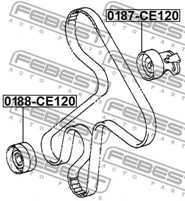 FEBEST 0187ce120 -  Ролик натяжителя ремня ГРМ