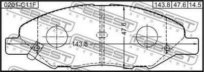 FEBEST 0201c11f -  Колодки тормозные дисковые передние, комплект