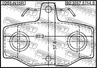 FEBEST 0201n16r -  Колодки тормозные дисковые задниеие, комплект