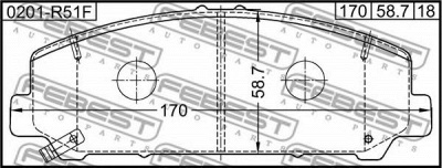 FEBEST 0201r51f -  Колодки тормозные дисковые передние, комплект
