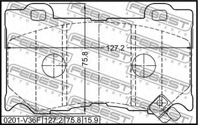 FEBEST 0201v36f -  Колодки тормозные дисковые передние, комплект