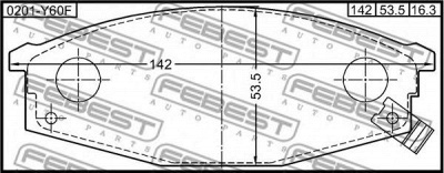 FEBEST 0201y60f -  Колодки тормозные дисковые передние, комплект