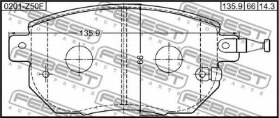 FEBEST 0201z50f -  Колодки тормозные дисковые передние, комплект