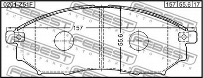 FEBEST 0201z51f -  Колодки тормозные дисковые передние, комплект