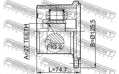FEBEST 0211wd21 -  Шрус внутренний27x126