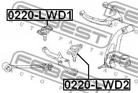 FEBEST 0220lwd2 -  Несущий / направляющий шарнир