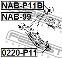 FEBEST 0220p11 -  Опора шаровая, передняя нижняя