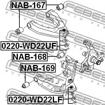 FEBEST 0220wd22lf -  Опора шаровая, передняя нижняя