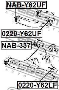 FEBEST 0220y62lf -  Опора шаровая, передняя нижняя