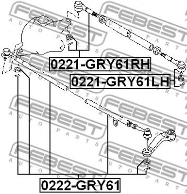 FEBEST 0221gry61lh -  Наконечник поперечной рулевой тяги