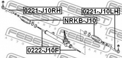 FEBEST 0222j10f -  Осевой шарнир, рулевая тяга