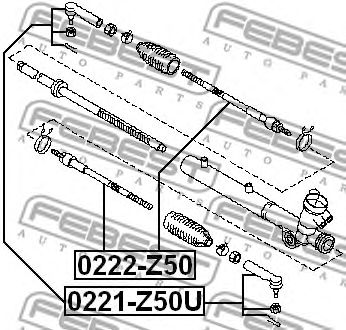FEBEST 0222z50 -  Осевой шарнир, рулевая тяга