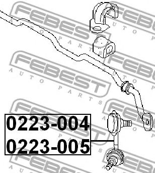 FEBEST 0223005 -  Стойка стабилизатора переднего, левая