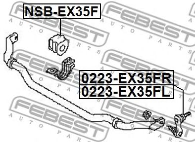 FEBEST 0223ex35fr -  Стойка стабилизатора переднего, правая