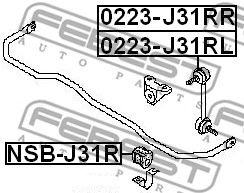 FEBEST 0223j31rr -  Стойка стабилизатора заднего, правая