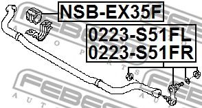 FEBEST 0223s51fr -  Стойка стабилизатора переднего, правая
