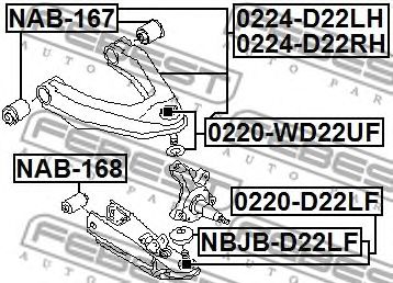 FEBEST 0224d22lh -  Рычаг независимой подвески колеса, подвеска колеса