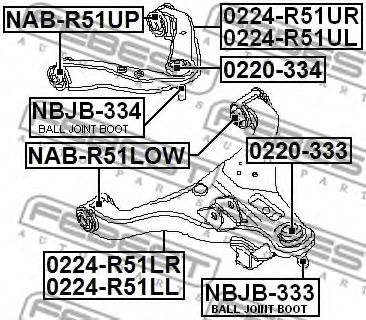FEBEST 0224r51lr -  Рычаг независимой подвески колеса, подвеска колеса