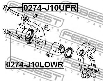 FEBEST 0274j10lowr -  Втулка направляющая суппорта тормозного заднего верхняя