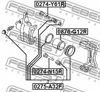 FEBEST 0274n15r -  Втулка направляющая суппорта тормозного заднего