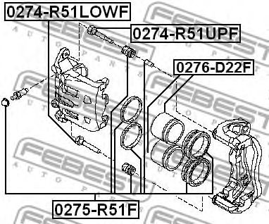FEBEST 0274r51upf -  Втулка направляющая суппорта тормозного